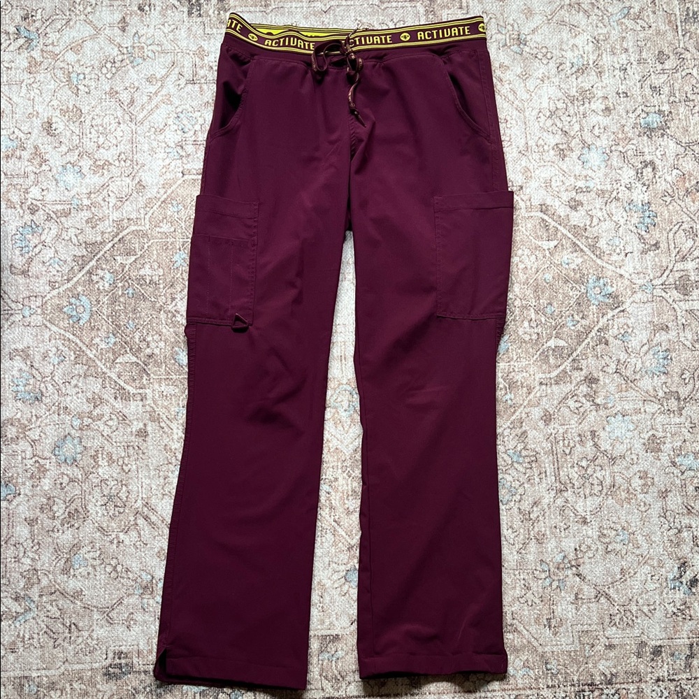 Burgundy Med Couture Activate Scrub Pants